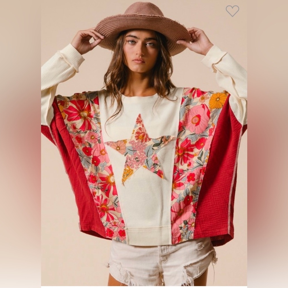 Bibi Floral Star Patchwork Top